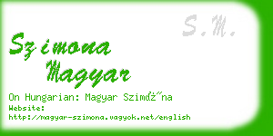 szimona magyar business card